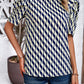 Tied Printed Puff Sleeve Blouse