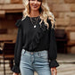 Ruffled Round Neck Long Sleeve Top
