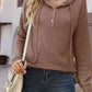 Half Button Up Drawstring Hoodie