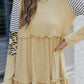 Frill Striped Leopard Round Neck Mini Dress