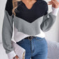 Color Block Dropped Shoulder Sweater