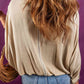 V-Neck Lace Detail Slit Blouse