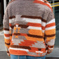 Plus Size Color Block Snap Down Jacket