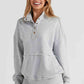 Half Sanp Drop Shoulder Long Sleeve Sweatshirt