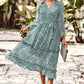 Leopard Surplice Tie Belt Slit Dress