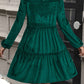 Smocked Balloon Sleeve Frill Trim Tiered Dress
