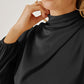 Mock Neck Ruffled Asymmetrical Dress