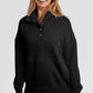 Half Sanp Drop Shoulder Long Sleeve Sweatshirt