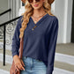 V-Neck Long Sleeve Blouse