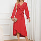Surplice Tie Front Flounce Sleeve Dress