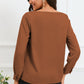 Surplice Neck Long Sleeve Satin Blouse