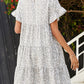 Leopard Short Flounce Sleeve Tiered Dress