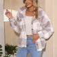 Plaid Collared Neck Drop Shoulder Coat