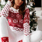 Snowflake Round Neck Long Sleeve Sweater