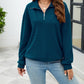 Quarter-Zip Collared Drop Shoulder Sweatshirt