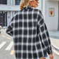 Plaid Collared Neck Button Down Jacket