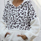 Leopard Half-Zip Dropped Shoulder Hoodie