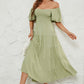 Smocked Square Neck Puff Sleeve Dress