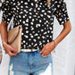 Tied Printed Puff Sleeve Blouse