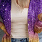 Gradient Button Up Long Sleeve Cardigan