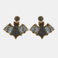 Bat Shape Beaded Dangle Earrings