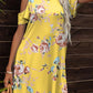 Floral Round Neck Cold-Shoulder Dress
