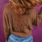 Ribbed Round Neck Long Sleeve Blouse