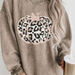 Leopard Pumpkin Graphic Ribbed Sweatshirt