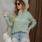 Eyelet Crochet Lantern Sleeve Sweater