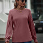 Round Neck Dropped Shoulder Flounce Sleeve T-Shirt