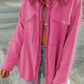 Pocketed Button Up Droppped Shoulder Jacket
