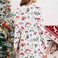 Christmas Element V-Neck Long Sleeve Mini Dress