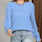 Openwork Round Neck Raglan Sleeve Sweater