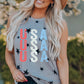 Star Print USA Slit Tank