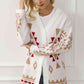 Geometric Open Front Long Sleeve Cardigan
