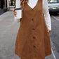 V-Neck Buttoned Tank Dress