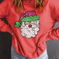 Santa Graphic Round Neck Long Sleeve Sweatshirt