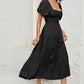 Smocked Square Neck Puff Sleeve Dress