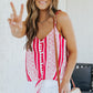 Printed Tie-Front V-Neck Cami