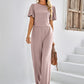 Textured Flutter Sleeve Top and Pants Set