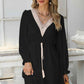 Contrast Flounce Sleeve Dress