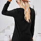 Notched Button Detail Long Sleeve T-Shirt