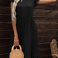 Round Neck Ruffle Hem Pocket Dress