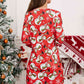 Christmas Element V-Neck Long Sleeve Mini Dress