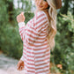 Striped Dropped Shoulder Longline Top