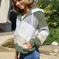 Striped Zip Up Drawstring Hooded Jacket