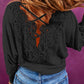 Ribbed Round Neck Long Sleeve Blouse