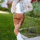 Leopard Button Up Raw Hem Denim Jacket