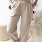 Paperbag Waist Pull-On Pants with Pockets
