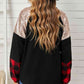 Sequin Color Block Round Neck Sweatshirt
